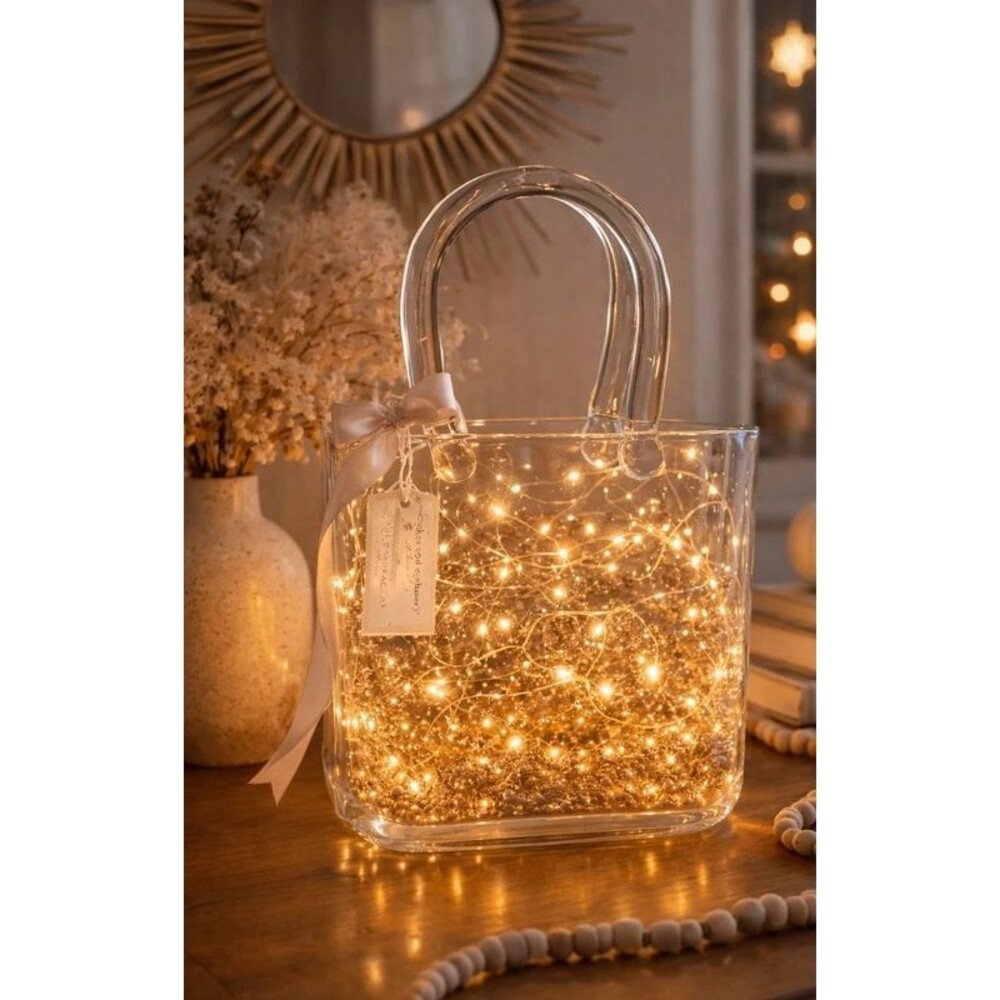 Clear Glass Purse Vase – Handbag Style Decorative Centerpiece